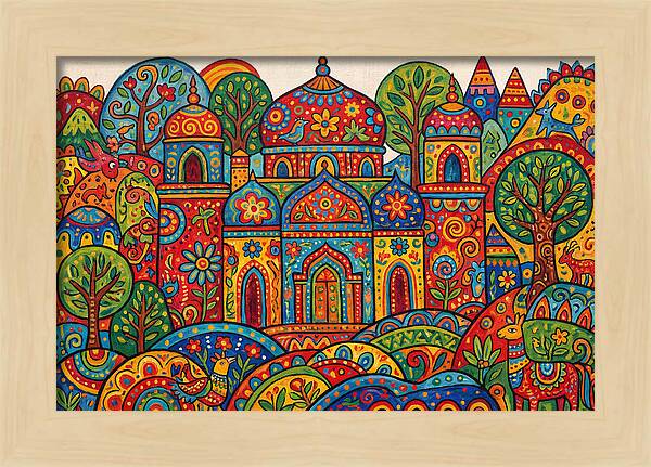 Colorful Temple Landscape