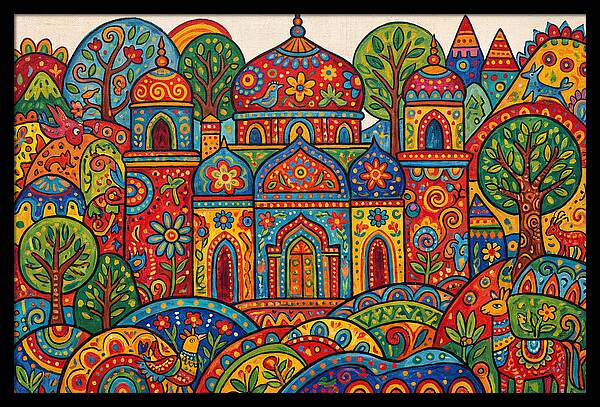 Colorful Temple Landscape