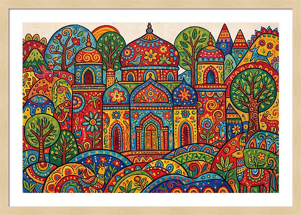 Colorful Temple Landscape
