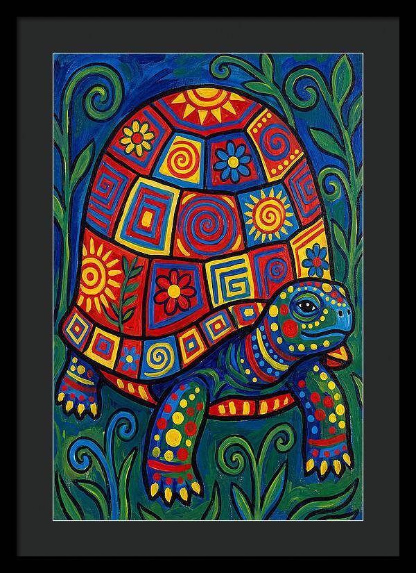 Colorful Tortoise Folk Art