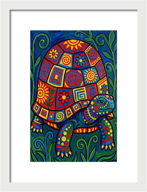 Colorful Tortoise Folk Art