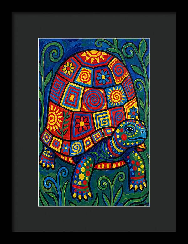 Colorful Tortoise Folk Art