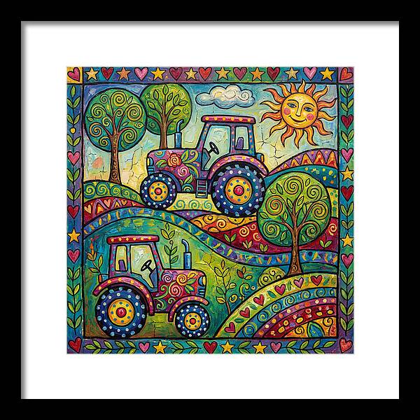 Colorful Tractors In Nature
