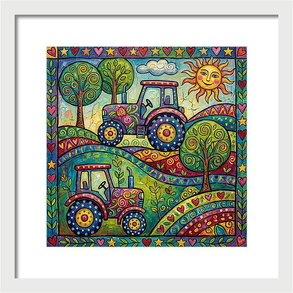 Colorful Tractors In Nature