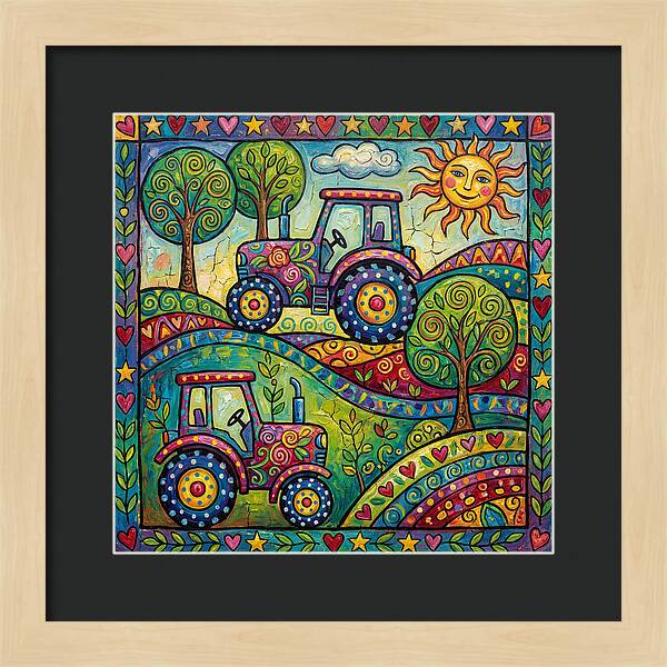 Colorful Tractors In Nature
