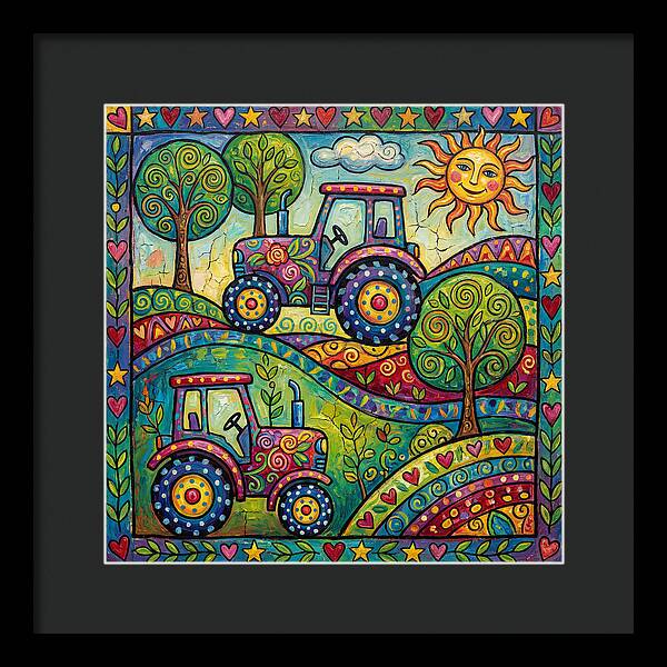 Colorful Tractors In Nature