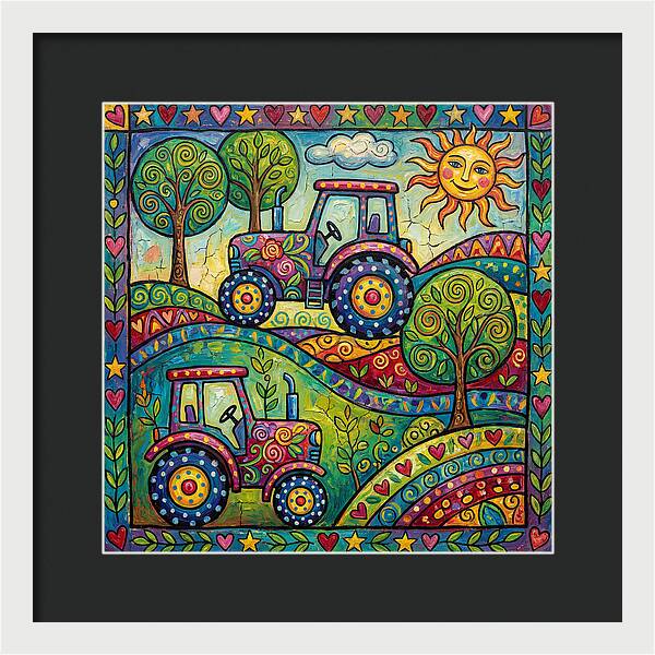 Colorful Tractors In Nature