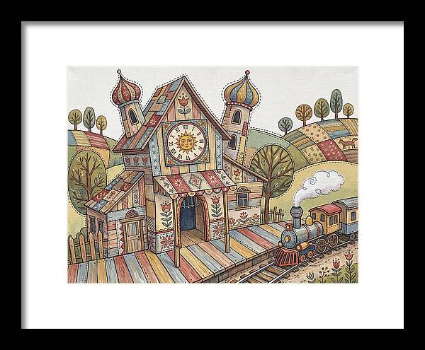 Colorful Train Station Scene