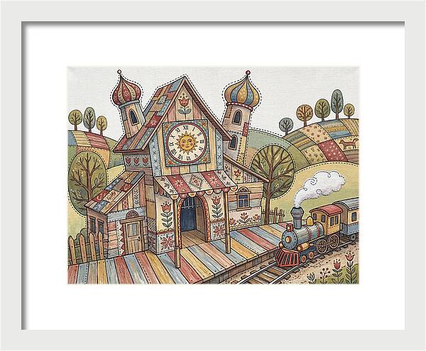 Colorful Train Station Scene