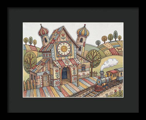 Colorful Train Station Scene