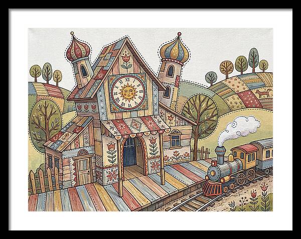 Colorful Train Station Scene