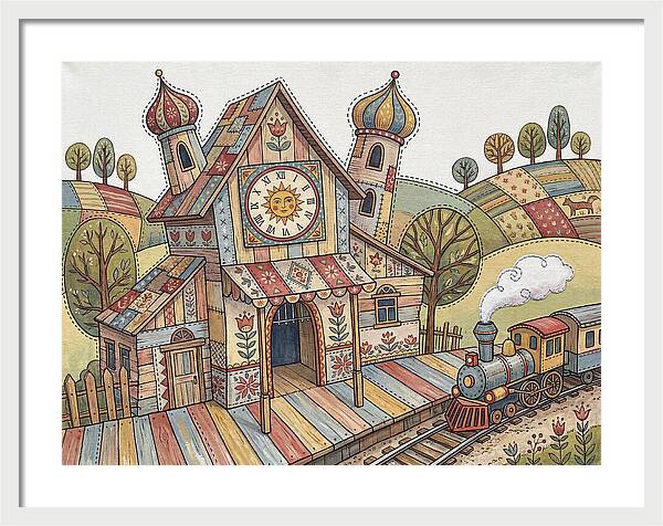 Colorful Train Station Scene