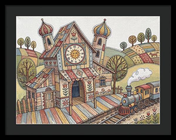 Colorful Train Station Scene