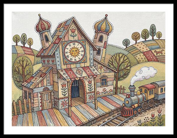 Colorful Train Station Scene