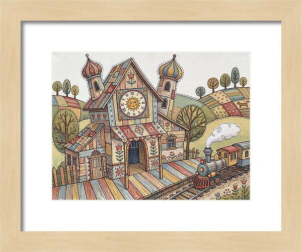 Colorful Train Station Scene