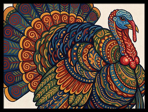 Colorful Turkey Folk Art