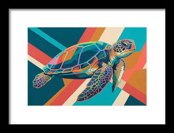 Colorful Turtle In Motion