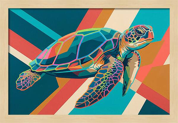 Colorful Turtle In Motion