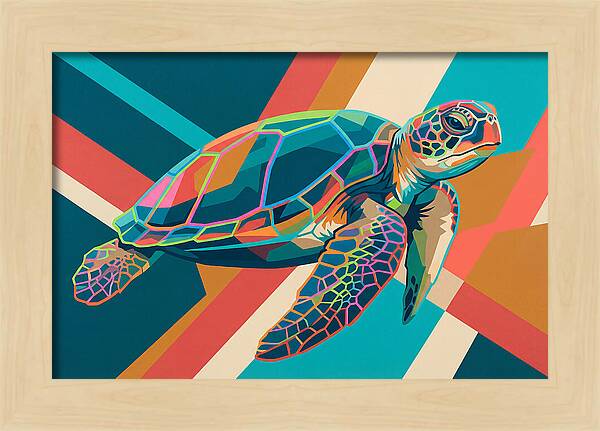 Colorful Turtle In Motion