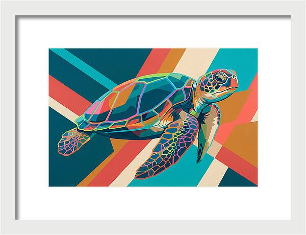 Colorful Turtle In Motion