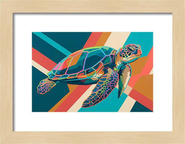 Colorful Turtle In Motion