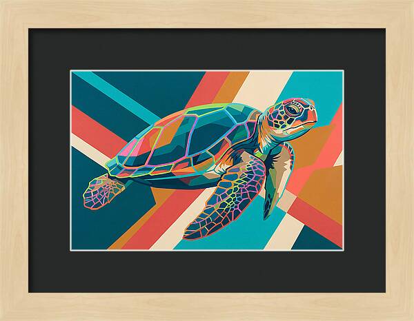 Colorful Turtle In Motion