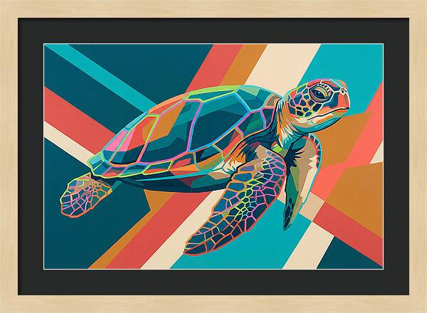 Colorful Turtle In Motion