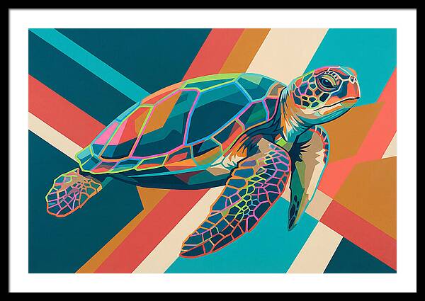 Colorful Turtle In Motion