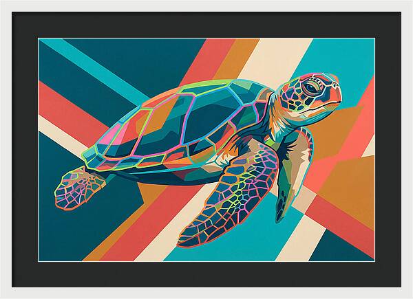 Colorful Turtle In Motion