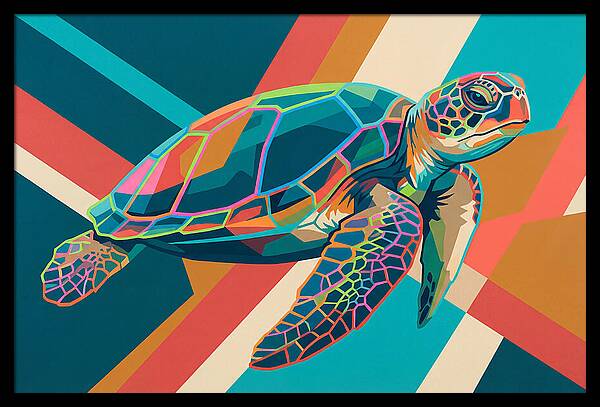 Colorful Turtle In Motion
