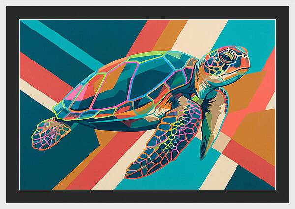 Colorful Turtle In Motion