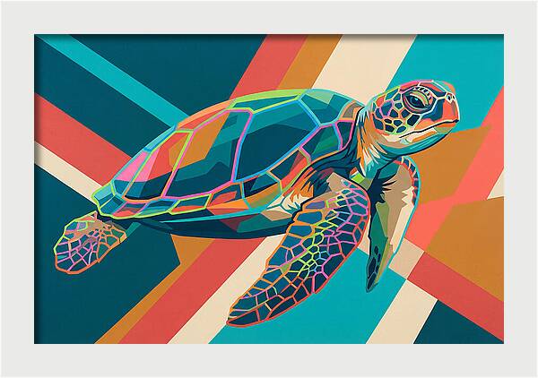 Colorful Turtle In Motion