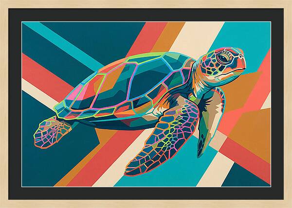 Colorful Turtle In Motion