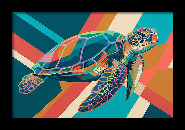 Colorful Turtle In Motion