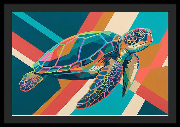 Colorful Turtle In Motion