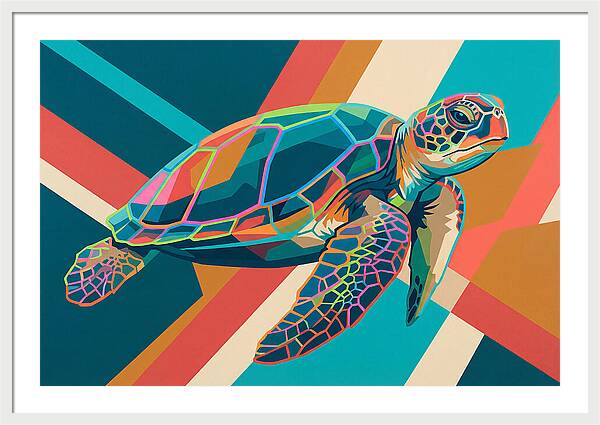 Colorful Turtle In Motion