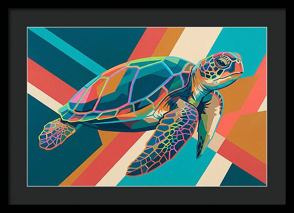 Colorful Turtle In Motion