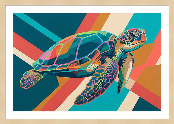 Colorful Turtle In Motion