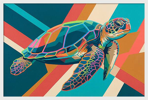 Colorful Turtle In Motion