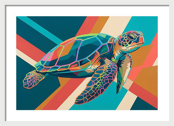 Colorful Turtle In Motion