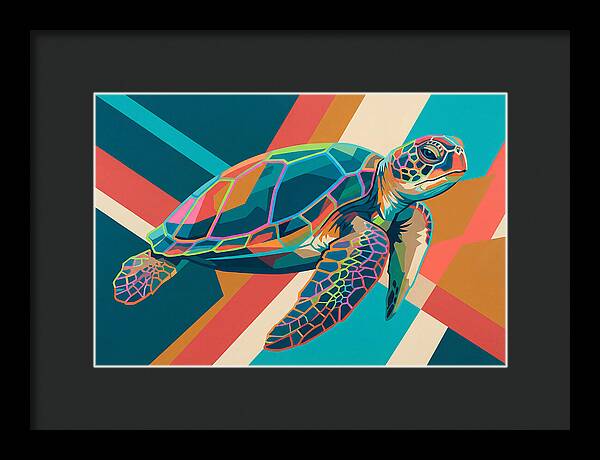 Colorful Turtle In Motion