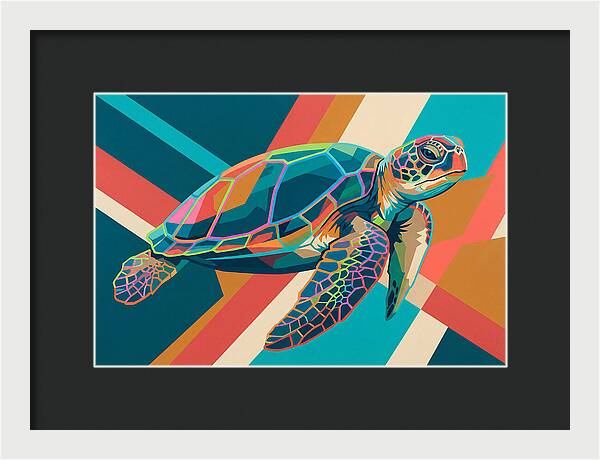 Colorful Turtle In Motion