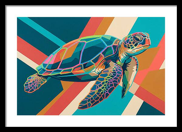 Colorful Turtle In Motion