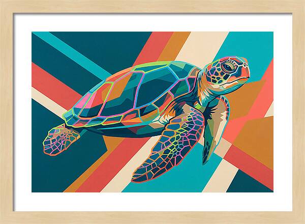 Colorful Turtle In Motion