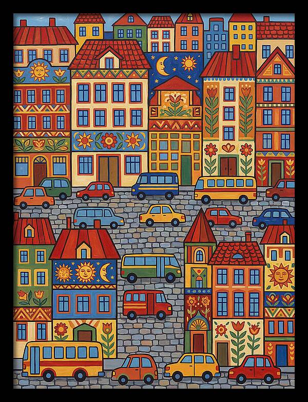 Colorful Urban Street Scene