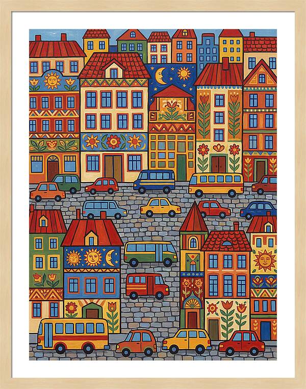 Colorful Urban Street Scene