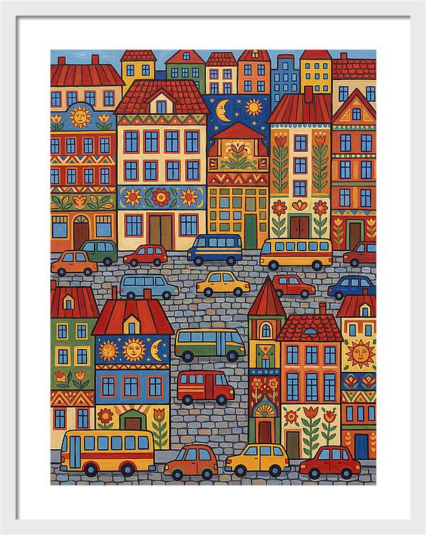 Colorful Urban Street Scene