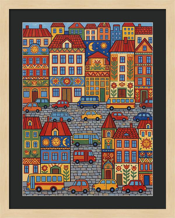 Colorful Urban Street Scene