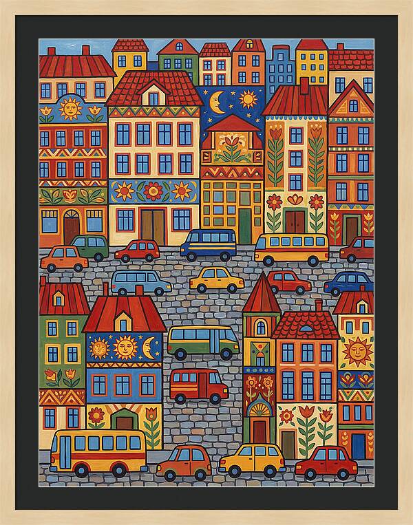 Colorful Urban Street Scene