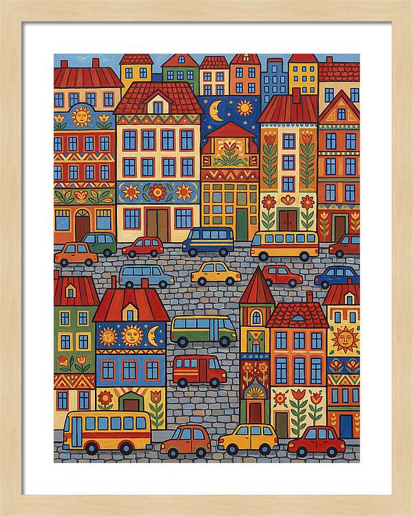 Colorful Urban Street Scene